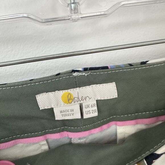 Boden Womens 2 Richmond Exotic Leaves Tropical High Waisted 7/8 Casual Pants - Picture 4 of 6